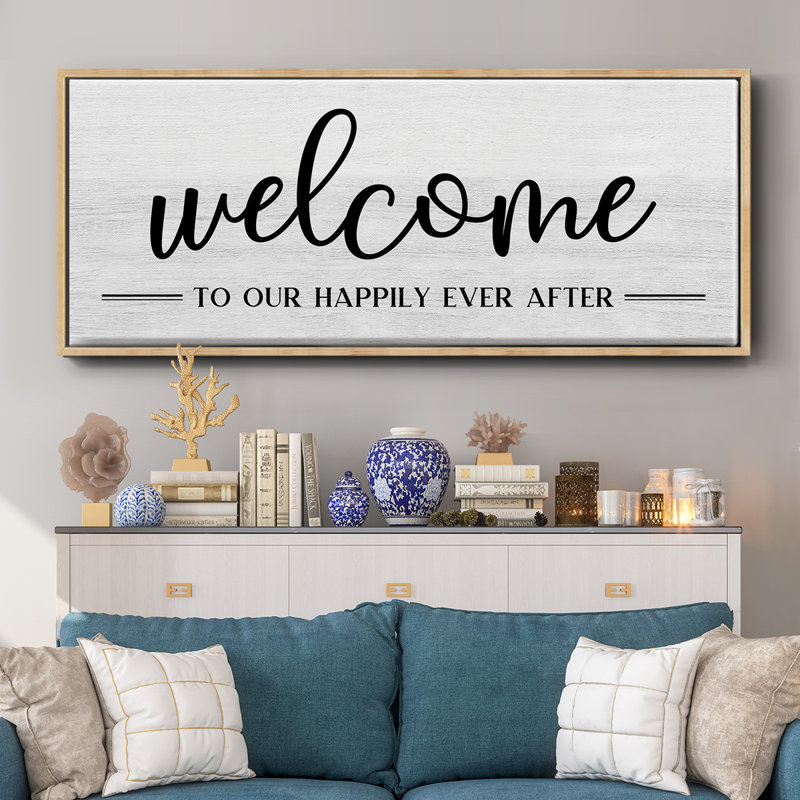Welcome Ever After- Framed Canvas, 20" H x 50" W