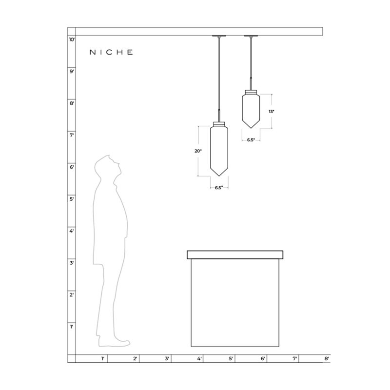 Dart 1 - Light LED Pendant, Clear