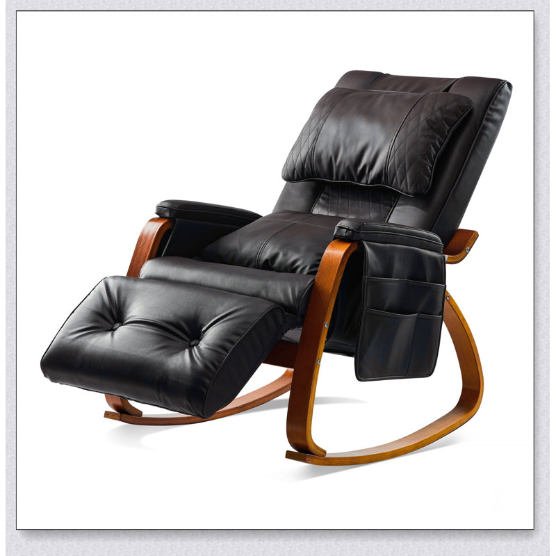 Fauteuil inclinable à bascule - 5 angles, soutien des pieds - brun, capacité de 330 lb, assemblage facile, Marron foncé