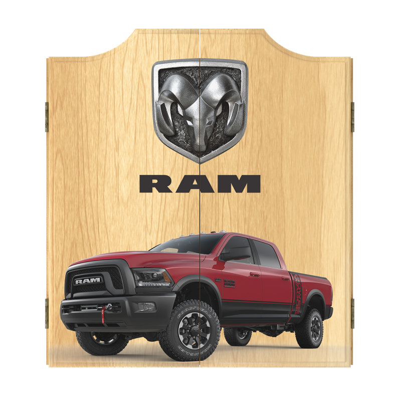 Ensemble de jeu de fléchettes et d'armoire en liège RAM Truck BlueIndoor (jeu de fléchettes inclus), Rouge / noir