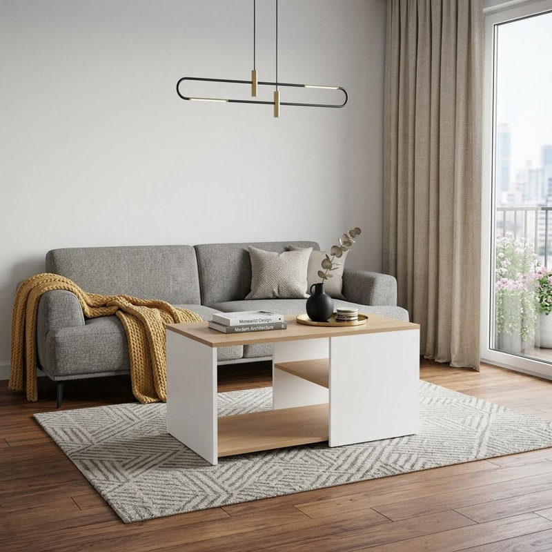 Table basse 30 "en bois massif blanc
