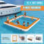 12×10ft Inflatable Sea Pool, Floating Swimming Pool Platform With Safety Net, Modular Swim Air Dock With Electric Air Pump For Ocean Party, Durable Eva Non-slip Surface