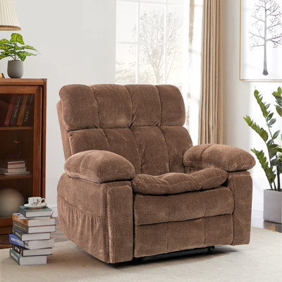Adjustable Headrest Upholstered Power Lift Recliner With Massage And Heat Functions by Latitude Run