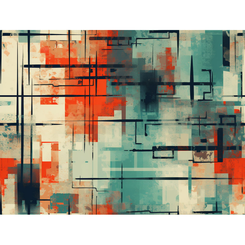 Tiniya Abstract Shower Curtain, H 73 po x l 70 po