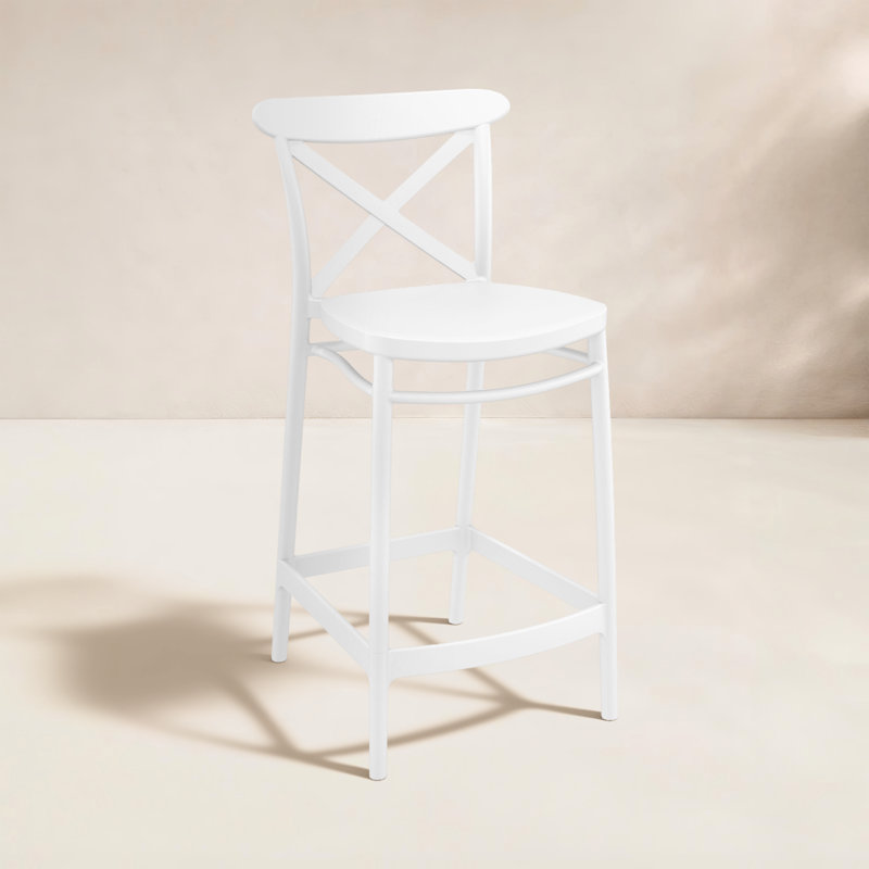 Tabouret Bijou, Blanc, Tabouret de bar (siège d'une hauteur de 29,5 po)