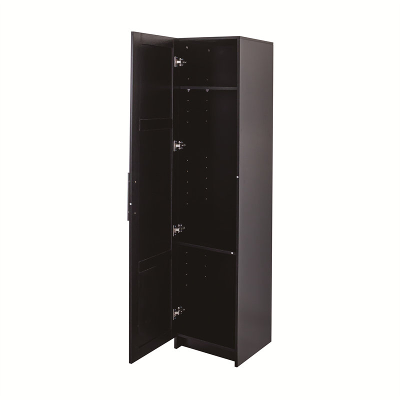Georgeta Modern 1 - Door Stackable Wall Mounted Storage Accent Cabinet, Black