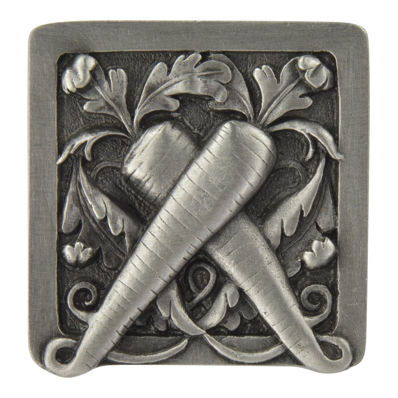 Kitchen Garden Square Knob, Antique Pewter