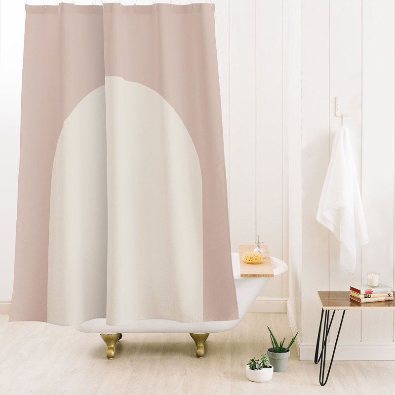 Rideau de douche Little Arrow Design Co, Rose / crème géométrique