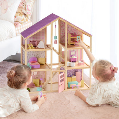 Maison de poupée licorne Sweetwood Tiny Land® et poupées en bois pour maison de poupée