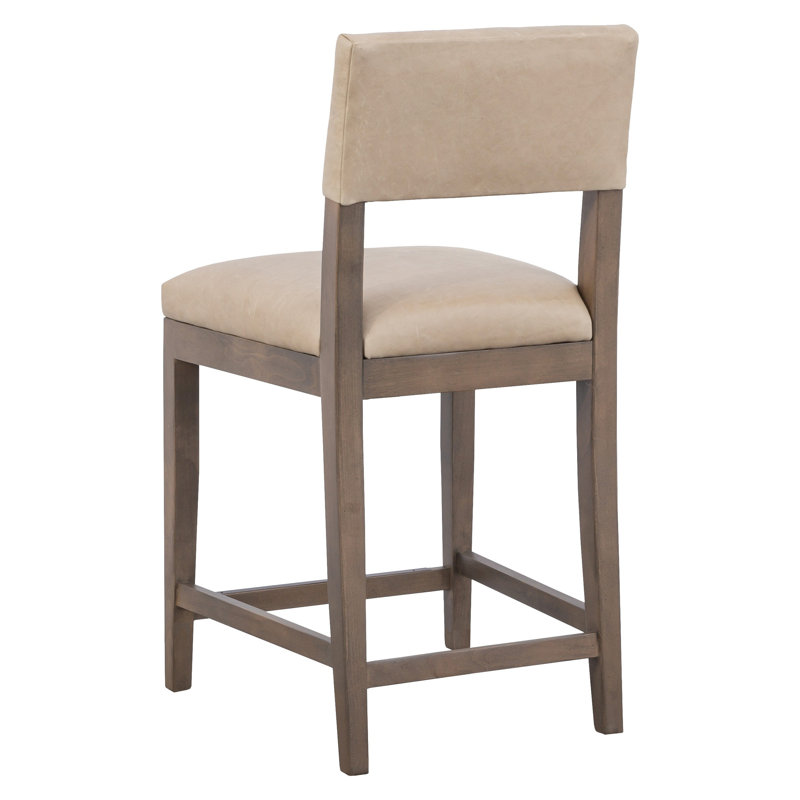 Tabouret de bar en cuir Silas, Espresso, À hauteur de comptoir, 1130 Poterie