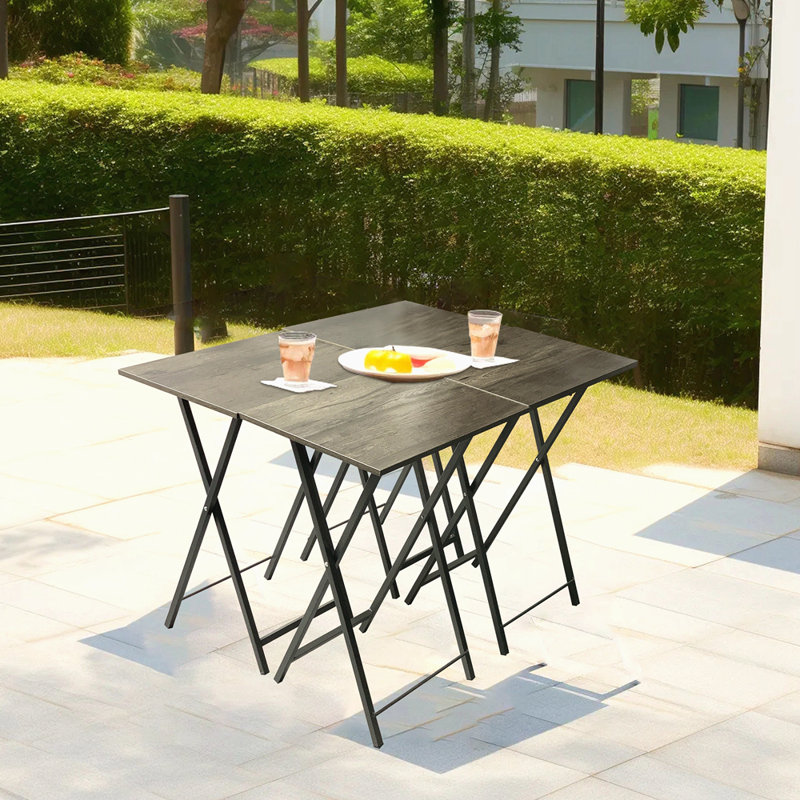 Table de bureau pliante avec 4 plateaux de télévision et support de rangement