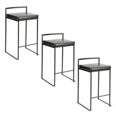 Ernestine Stackable Faux Leather Stool