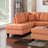 L-shaped Sectional Sofa Couch with Ottoman  and Pillows ,upholstered sectional-698148963