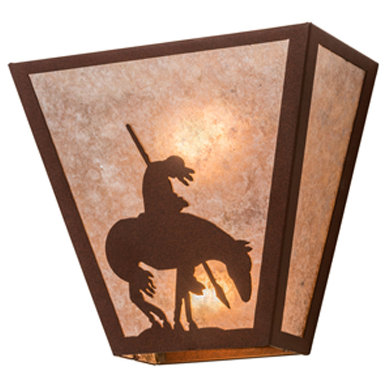 2 - Light Flush Mounted Sconce, Red Rust