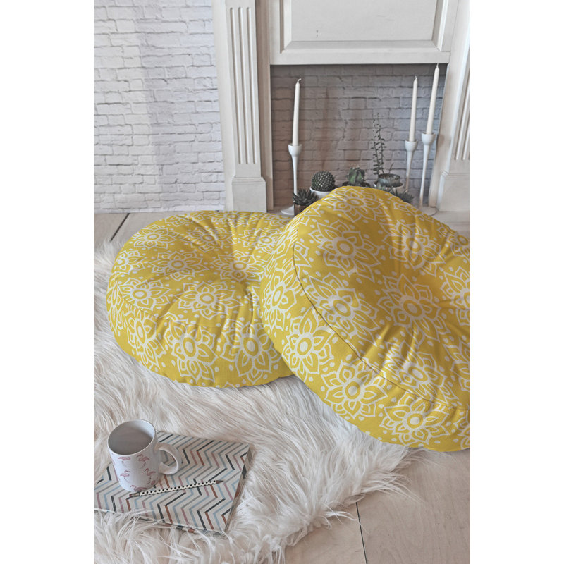 Coussin Lotus, H 26 po x l 26 po x P 6 po