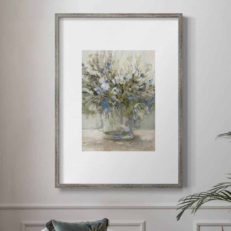 Impression florale encadrée - bois massif 50874, H 11 po x l 9 po