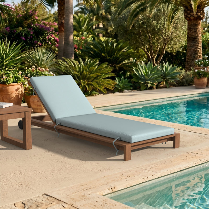 Lani Sunbrella® Outdoor Chaise Lounge Cushion, 25" W x 79" D, Sunbrella Bliss Dew