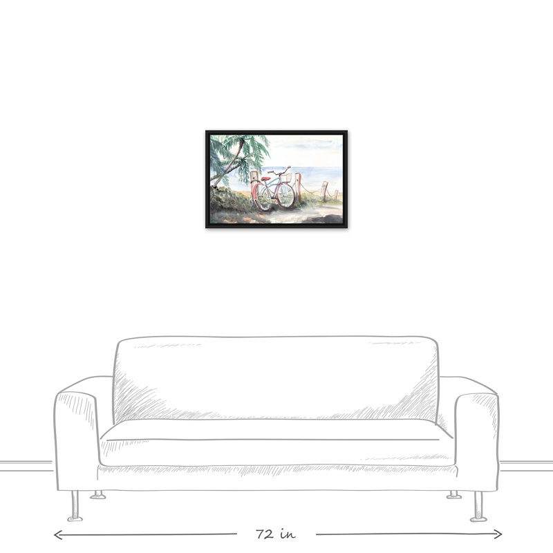 Vélo de plage sur toile, H 17,75 po x l 25,75 po x P 1,75 po, Cadre flottant noir