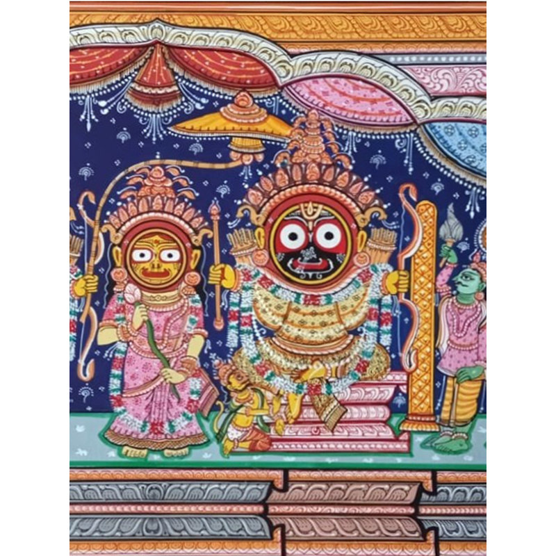 Ram Rambar Patachitra, peinture | Art Patachitra | Aquarelle sur toile faite à la main | Par Suryakanta Das
