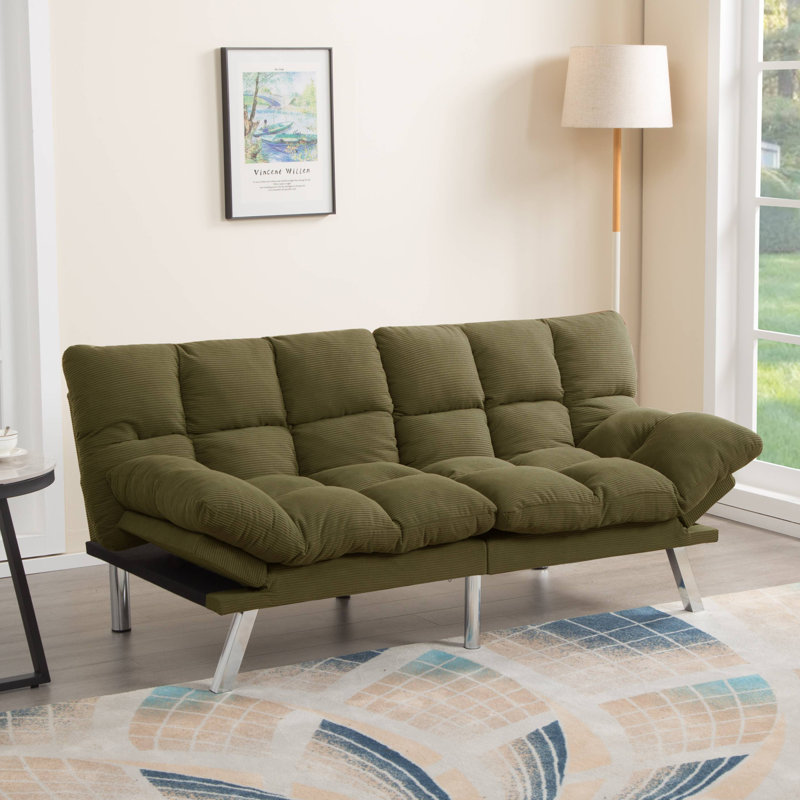 Canapé-lit futon 67,3 po vert, Vert