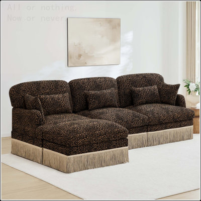 Canapé modulaire en chenille à imprimé léopard