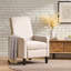 Chaise à dossier poussoir avec coussin épais et pieds en bois de bouleau