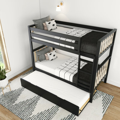 Brubaker Solid Wood Standard Bunk Bed with Trundle