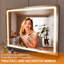 Miroir de maquillage lumineux 31,5 "x 22" à DEL avec 3 modes de couleur, miroir à commande tactile à intensité variable, fixation murale ou de table, noir rond-826770936-826770941