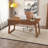 55" Walnut Brown Mid-Century Executive Desk with Drawer - Premium Home Office Solution