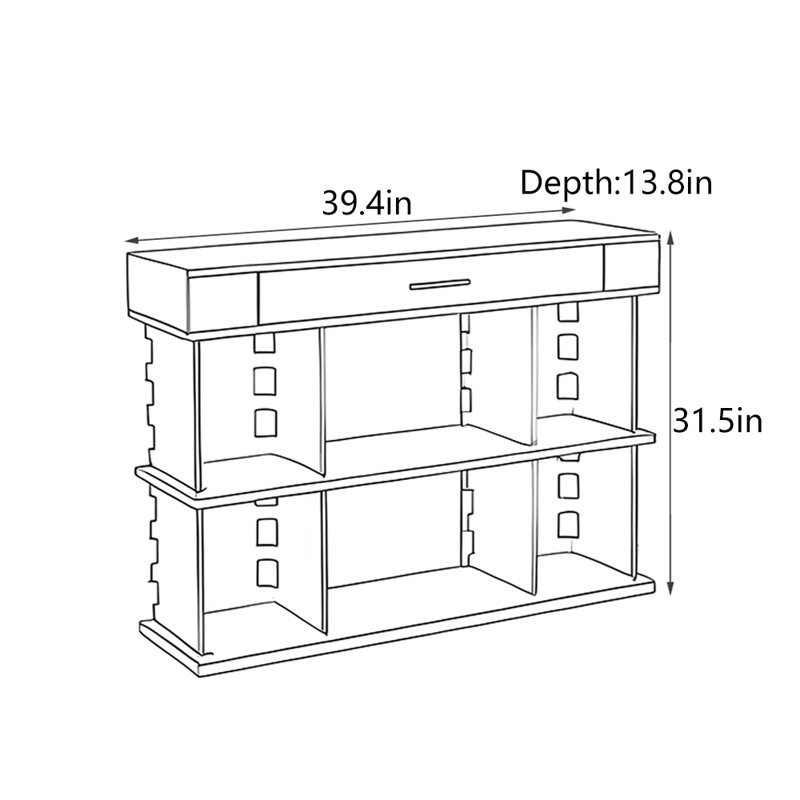 Console American Country Style, H 31,5 po x l 39,4 po x P 13,8 po