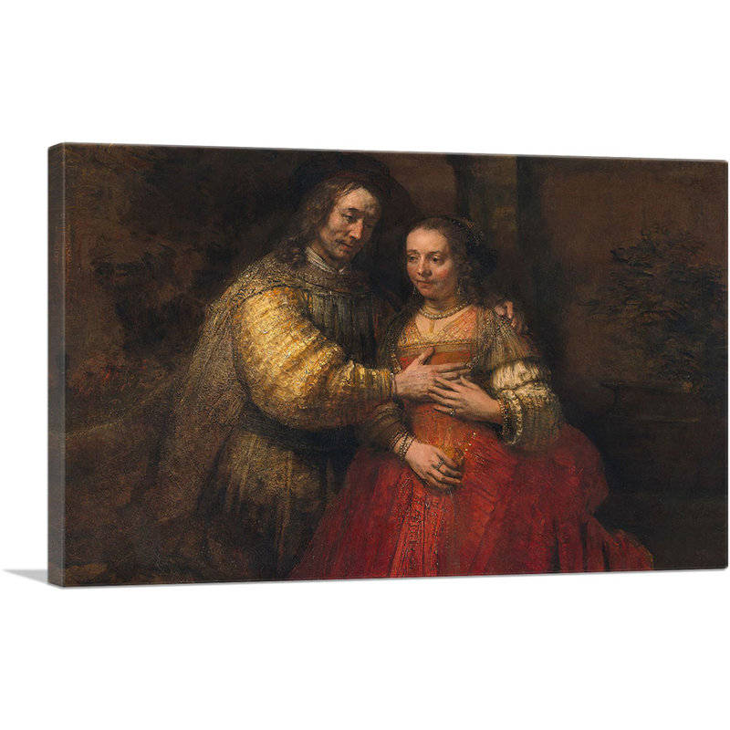 La mariée juive 1667 par Rembrandt van Rijn, reproduction d'art sur toile tendue, H 12 po x l 18 po x P 0,75 po