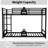Metal Twin Over Twin Bunk Bed/ Heavy-Duty Sturdy Metal/ Noise Reduced/ Safety Guardrail/No Box Spring Needed,Black-239867620