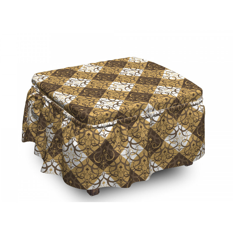 Housse pour repose-pieds Damask and Swirls