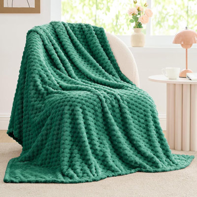 Fleece Throw Blanket For Couch & Bed - 3D Jacquard Decorative Blanket, Super Soft And Cozy Warm Fuzzy Blanket All Seasons Suitable