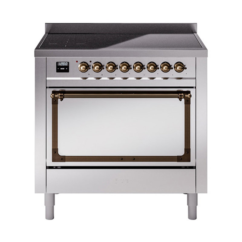 ILVE Nostalgie II Noblesse 36 po à induction, Acier inoxydable / bronze
