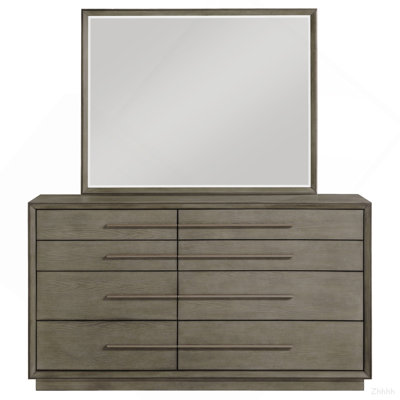 Prescott Taupe Oak 8-drawer Dresser with Mirror