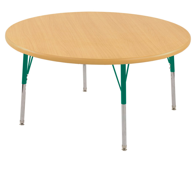 Table ronde à hauteur réglable, 36", Érable / érable, Gris