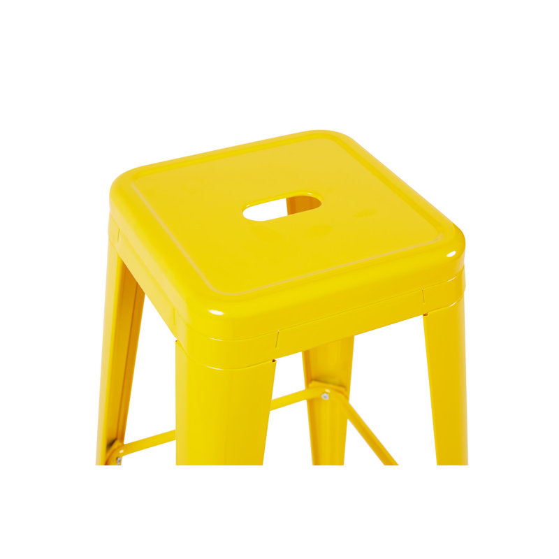 Tabouret à hauteur de comptoir 24 po, ensemble de 2 tabourets de bar en métal sans dossier, non empilable, amovible et facile à assembler, conception peu encombrante pour îlot de cuisine / bar / café / salle à manger (jaune)