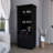 Black Bar Cabinet Featuring Glassware Rack And Ample Storage Areas Contemporary With Shelf Space