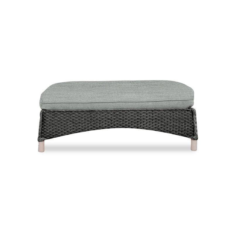 Mandalay Outdoor Ottoman, Sandberg Navy, Hickory