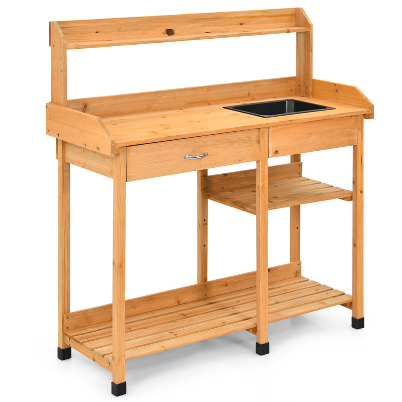 Olmstead Fir Wood Potting Bench
