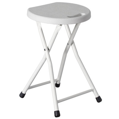 18-inch Portable Folding Stool With Handle Compact Chair With Non-slip Feet And Metal Frame Legs For Indoor & Outdoor Use Ideal For Dorm Kitchen Vanity Game Room Garden Porch & Home Bar