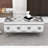 American Luxury Silver Tufted Storage Ottoman