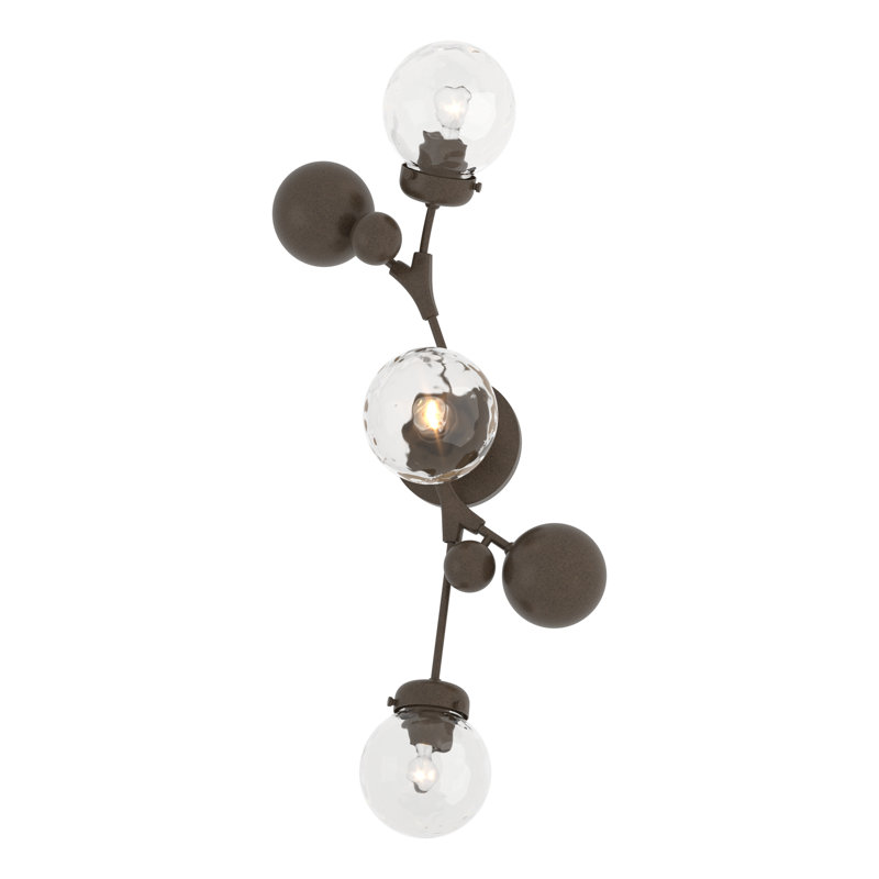 Plafonnier encastré à intensité variable 3 lumières Sprig, Bronze, Verre à eau