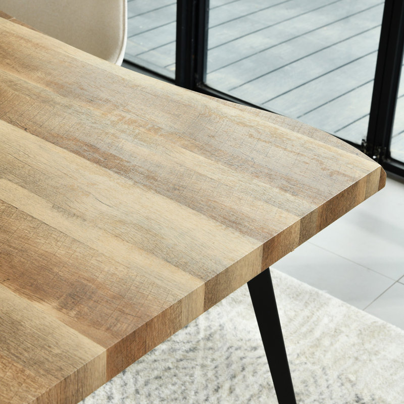Ensemble de salle à manger moderne 5 pièces Shivani avec table rectangulaire en grain de bois et 4 chaises, Noyer, Grey