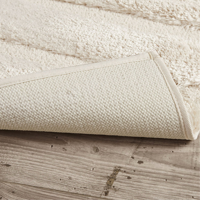 21"W X 34"L Bath Rug, , 100% , Stripe, Soft Color, , Non-Skid Backing Bathroom 21X34", Sheen, Fade ,, 21" L x 33" W
