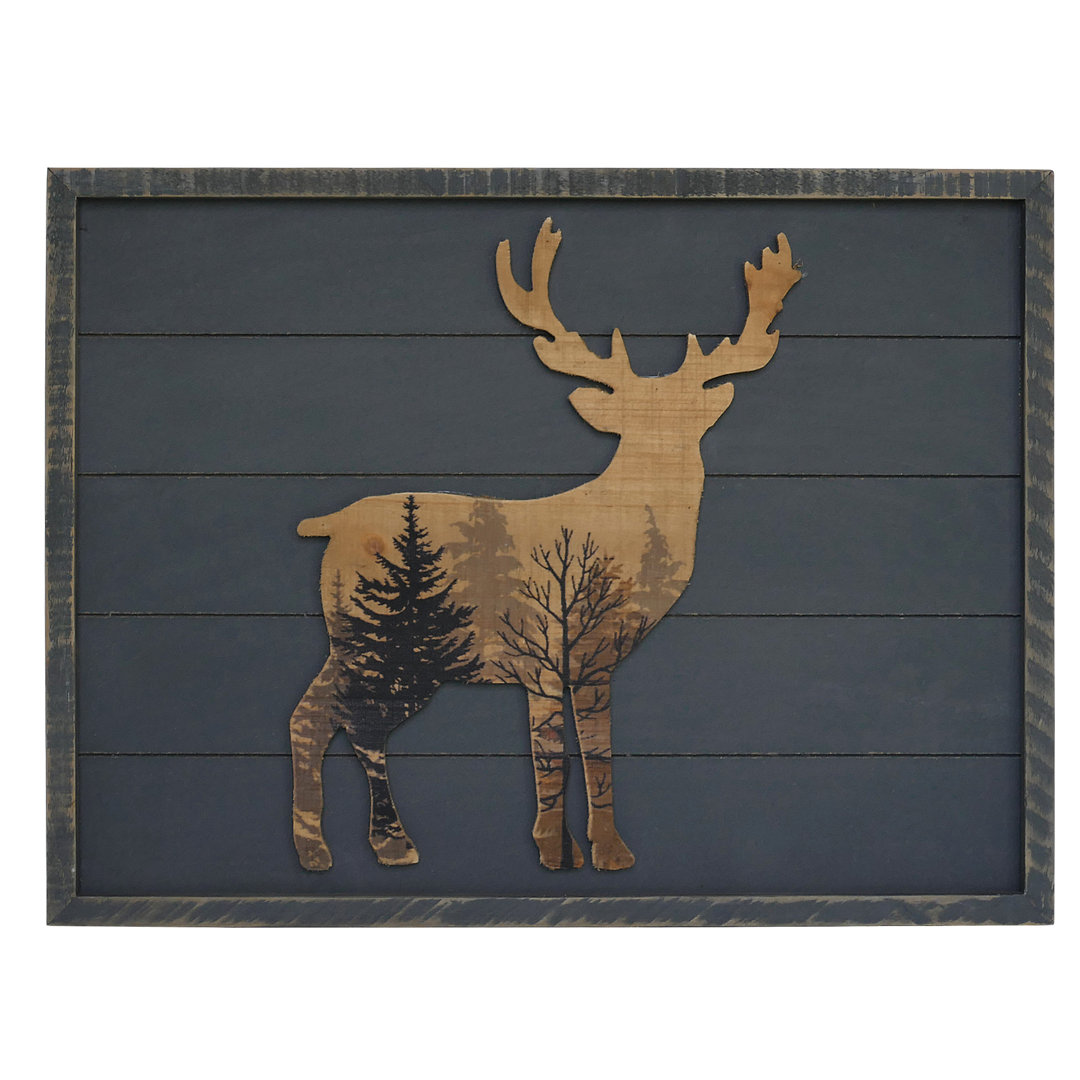 Forest Deer Wood Wall Decor Millwood Pines 