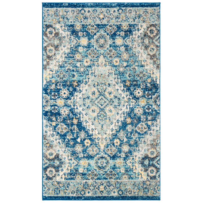 Christa Oriental Navy Area Rug, Rectangle 3' x 5'
