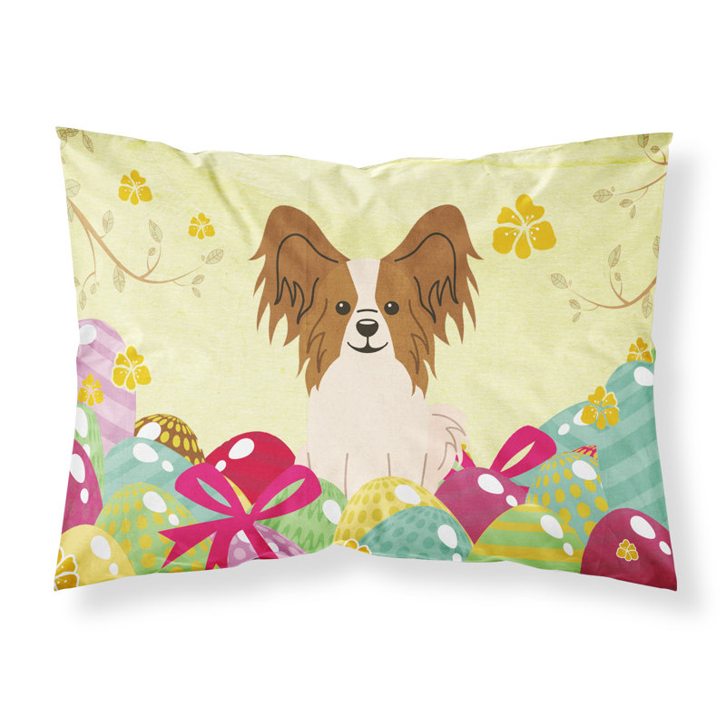 Taie d’oreiller œufs de pâques, Papillon fauve blanc