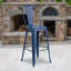 Commercial Grade Distressed Metal Indoor-Outdoor Counter Height Stool with Back-1728823572-1728823599